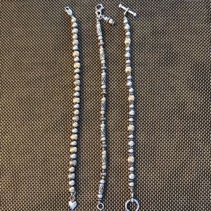 Three Two-toned Beaded Bracelets.